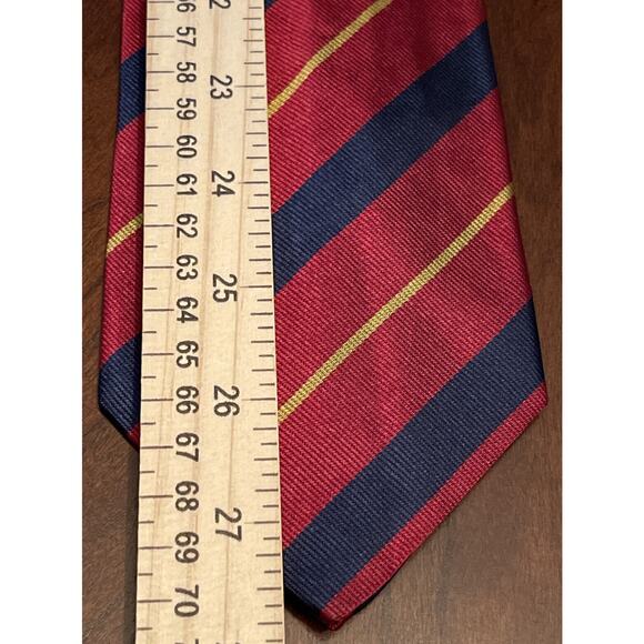Fendi Cravatte Red Blue Gold Hand Made 100% Silk Made In Italy - Picture 5 of 9